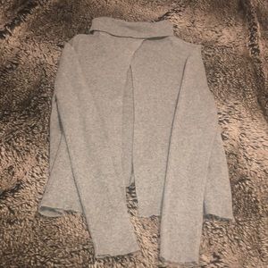 FREEWAY APPAREL Grey Split Back Turtleneck Sweater